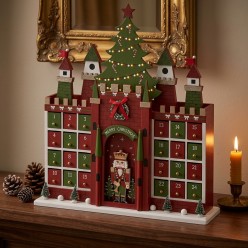 Calendario dell'Avvento Castello in Legno - Decorazione Natalizia