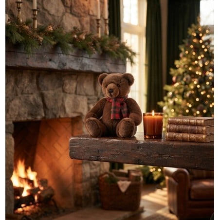Orsetto Decorativo Natalizio con Sciarpa Tartan EDG H 30 cm