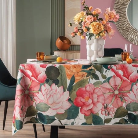 Tovaglia antimacchia Isola Bella floreale 100% made in Italy