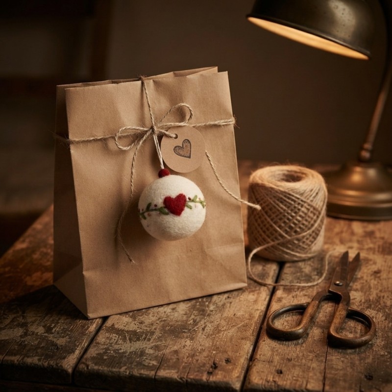 Decorazione Cuore in Lana Infeltrita a mano Gry&Sif Fair Trade confezione lemoire home Decorazione Cuore in Lana Infeltrita a mano Gry&Sif Fair Trade confezione lemoire home
