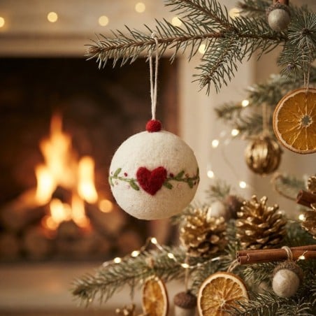 Decorazione Cuore in Lana Infeltrita a mano Gry&Sif Fair Trade