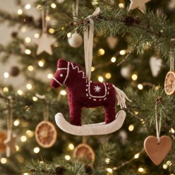Cavallo a dondolo in lana cotta Gry&Sif - 8 cm