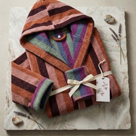 Accappatoio con Cappuccio Double-Face REVERSO Terracotta - Proteo