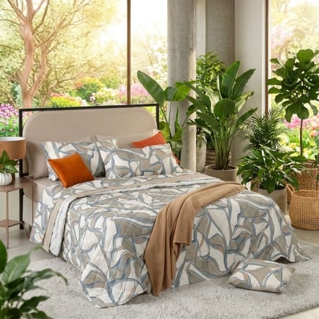 Trapuntino Matrimoniale Leggero Fantasia Geometrica con Dettagli Double Face | Lemoire Home