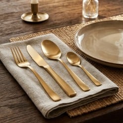 Set Posate Satinate 24 Pezzi Royal – Lemoire Home gold