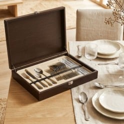 Servizio Posate 24 Pezzi Settecento in Bauletto di Legno