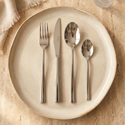 Set Posate 24 Pezzi Iride in Acciaio Inox Lucido Argentato | Custodia o Bauletto