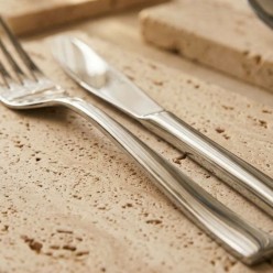 Set Posate 24 Pezzi Iride in Acciaio Inox Lucido Argentato | Custodia o Bauletto