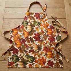 Grembiule da Cucina con zucche in Cotone collezione Vertumno