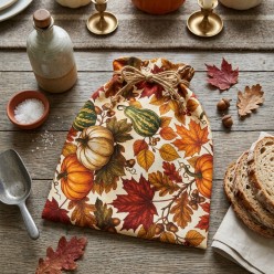 Autunno in tavola con Sacco Portapane in Cotone linea Vertumno