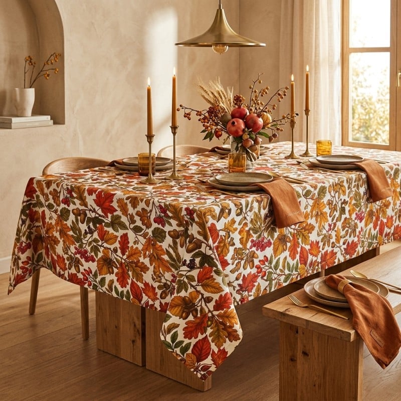 Tovaglia autunnale in Cotone Karya – Made in Italy