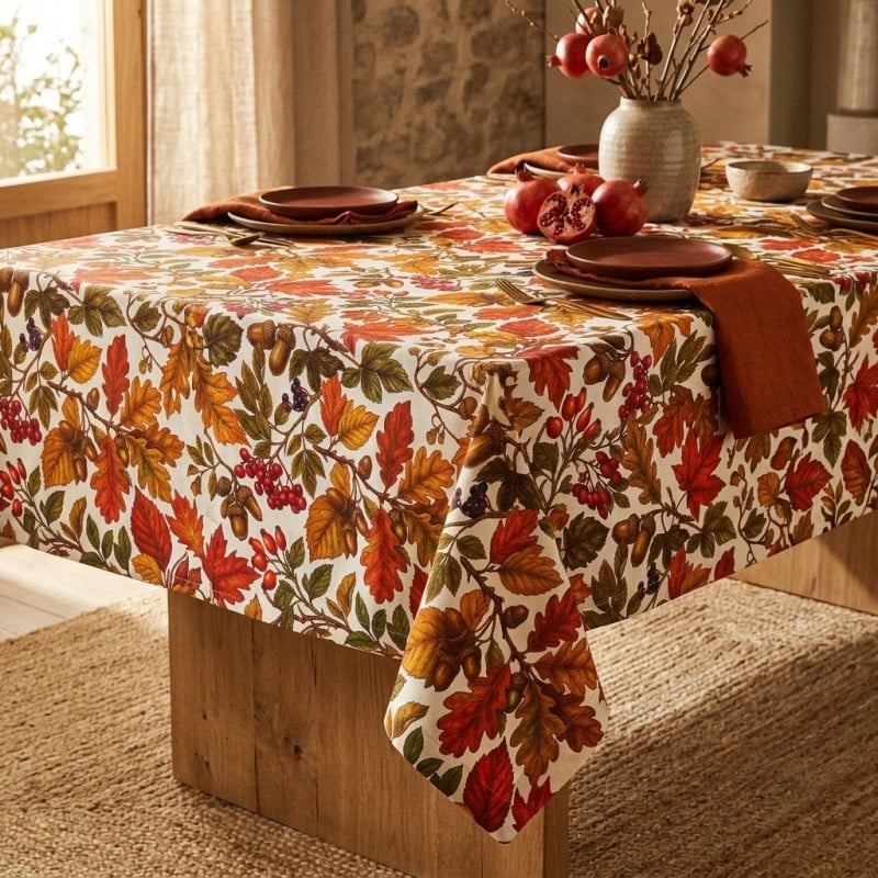 Tovaglia autunnale in Cotone Karya – Made in Italy
