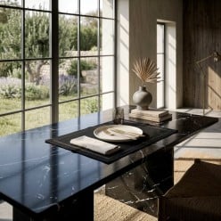 Tovaglietta Americana in Cotone Nero Ade 35x50 cm Fatta a Mano – Lemoire Home