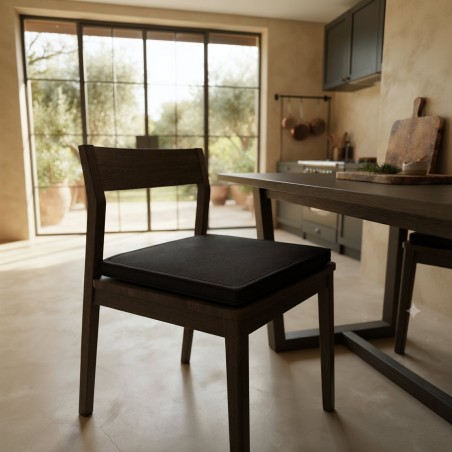 Cuscino per Sedia in Cotone nero Ade con Imbottitura Inclusa – Lemoire Home