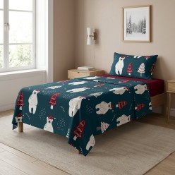 Completo Letto Bimbi: Orso polare Callisto, Dolcezza Natalizia e Sogni Magici