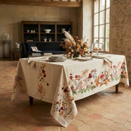 Tovaglia Autunnale Perseo in Puro Cotone Stampato – Tessuto Artigianale Made in Italy | Lemoire Home