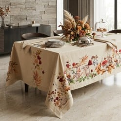 Tovaglia Autunnale Perseo in Puro Cotone Stampato – Tessuto Made in Italy