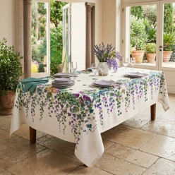 Tovaglia in Cotone Stampato Flora d’Iride – Tessuto Effetto Canvas e Finitura Sartoriale | Lemoire Home