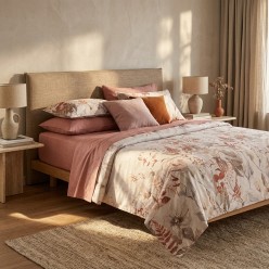 Completo Lenzuola Matrimoniali in Percalle di Cotone Ciparisso – Lemoire Home