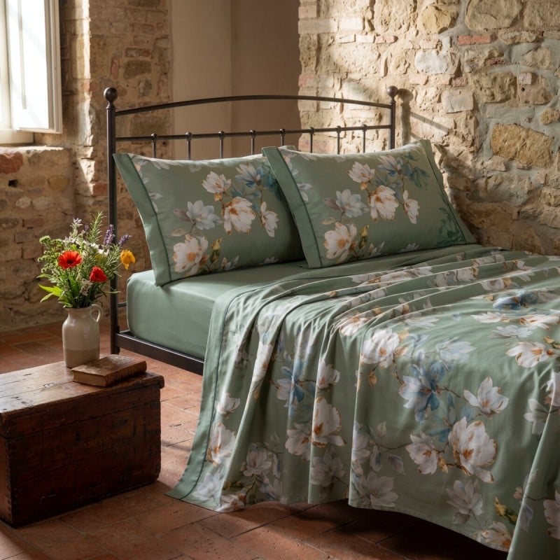Completo Lenzuola Matrimoniali in Percalle di Cotone Lotis | Lemoire Home