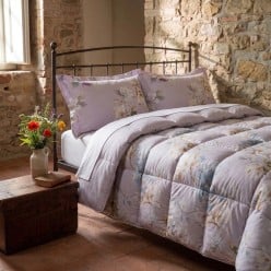 Trapunta Matrimoniale con fiori di loto in Percalle di Cotone Lotis | Lemoire Home
