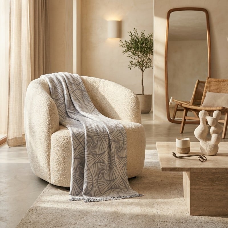 Coperta invernale con motivo a spirale collezione Eco Coperta invernale con motivo a spirale collezione Eco
