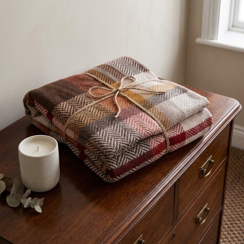 Plaid e Copriletto Dictee in Caldo Cotone con Fantasia Chevron e Bordo Ocra – Lemoire Home Plaid e Copriletto Dictee in Caldo Cotone con Fantasia Chevron e Bordo Ocra – Lemoire Home