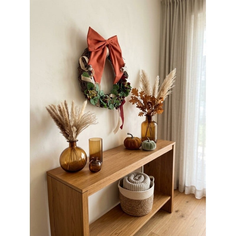 Ghirlanda Fuoriporta Autunnale con Fiocco Terracotta Lemoire Home Ghirlanda Fuoriporta Autunnale con Fiocco Terracotta Lemoire Home