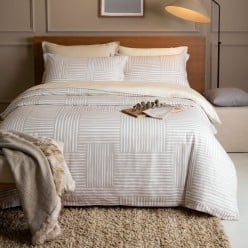 Completo Letto e Parure Copripiumino Matrimoniale in Raso di Cotone 100% Prometeo | Lemoire Home