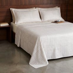 Completo Letto e Parure Copripiumino Matrimoniale in Raso di Cotone 100% Prometeo | Lemoire Home
