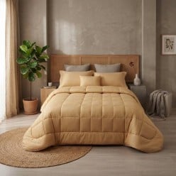 Trapunta Urania per letto matrimoniale in raso di cotone
