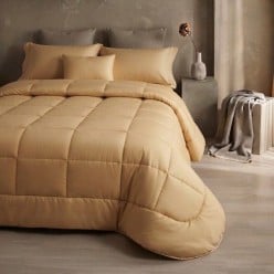 Trapunta Urania per letto matrimoniale in raso di cotone