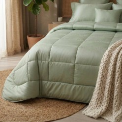 Trapunta Urania per letto matrimoniale in raso di cotone