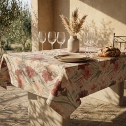 Tovaglia in Puro Cotone Panama con Fiori di Giglio Rodope – Lemoire Home