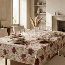 Tovaglia in Puro Cotone Panama con Fiori di Giglio Rodope – Lemoire Home