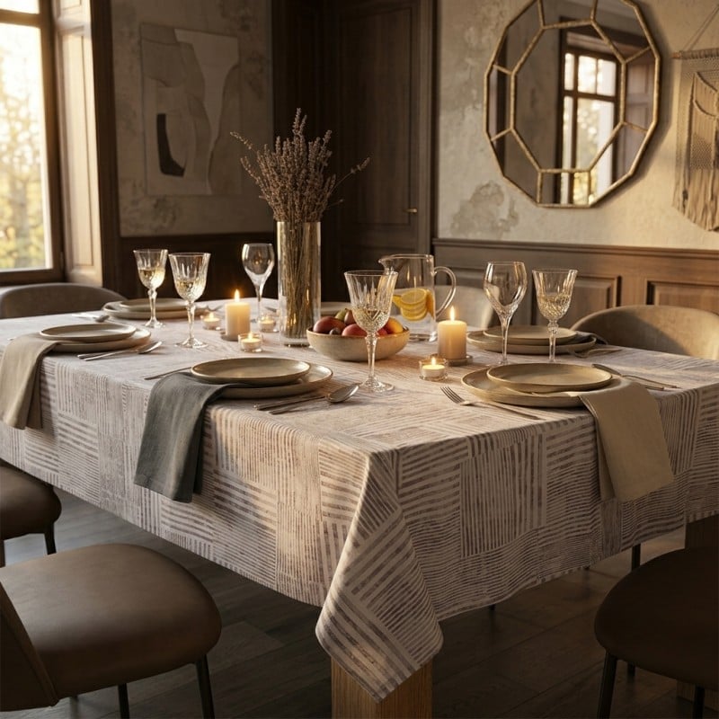 Tovaglia in Cotone geometrico linea Aglauro – Selezione Lemoire Home Tovaglia in Cotone geometrico linea Aglauro – Selezione Lemoire Home