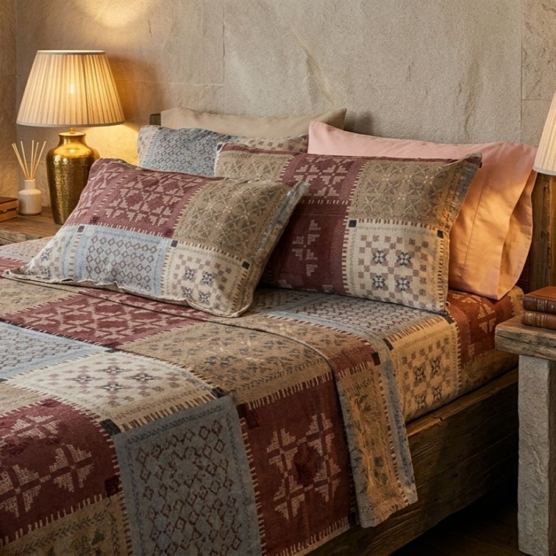 Completo Letto Matrimoniale in Caldo Cotone Flanella 100% | Selezione Lemoire Home - Modello Estia
