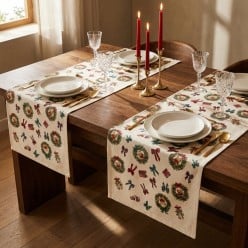 Runner Natalizio in Cotone con orsetti Teddy Bear Lemoire Home