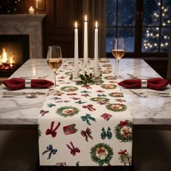 Runner Natalizio in Cotone con orsetti Teddy Bear Lemoire Home