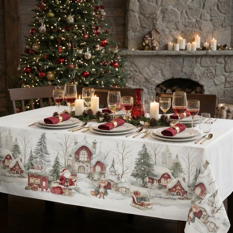 Tovaglia Natalizia in Puro Cotone Astrea - Lemoire Home