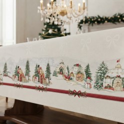 Tovaglia Natalizia in Cotone Skadi con Bordo Decorato – Lemoire Home
