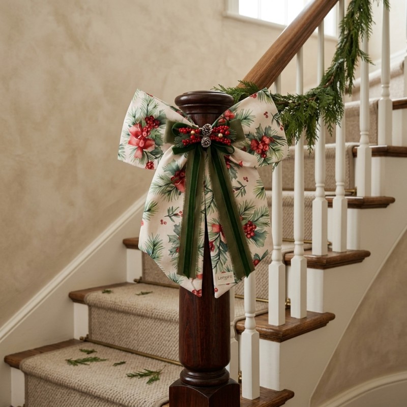 Fiocco Natalizio Artigianale Fuoriporta in Cotone e Velluto – Lemoire Home