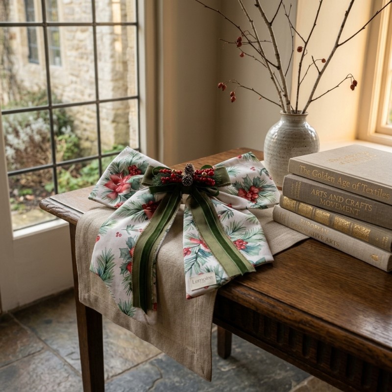 Fiocco Natalizio Artigianale Fuoriporta in Cotone e Velluto – Lemoire Home