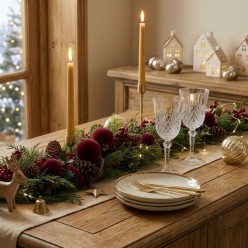 Festone Natalizio Artigianale in Pino, Bacche e Velluto | Lemoire Home