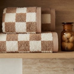 Coppia Asciugamani Viso e Ospite in Spugna di Cotone Terracotta – Lemoire Home
