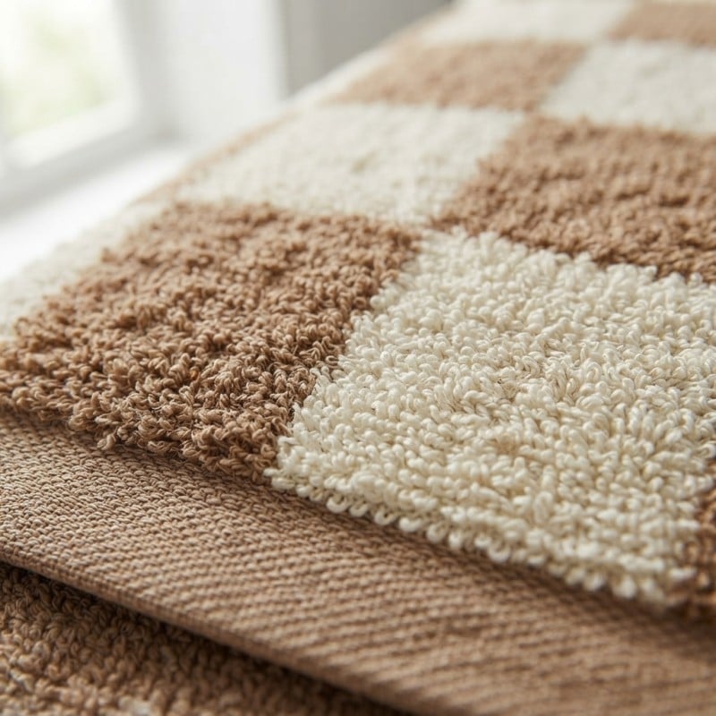 Coppia Asciugamani Viso e Ospite in Spugna di Cotone Terracotta – Lemoire Home