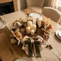 Ghirlanda Artigianale Autunnale in Legno e Fiori Secchi | Lemoire Home
