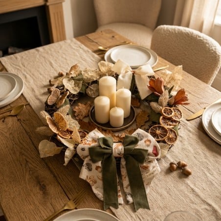 Ghirlanda Artigianale Autunnale in Legno e Fiori Secchi | Lemoire Home
