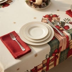 Tovaglia Natalizia Antimacchia Regali di Natale – Lemoire Home