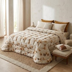 Trapunta Matrimoniale Invernale con Fantasia a Foglie | Collezione Criseide - Le Moiré Home
